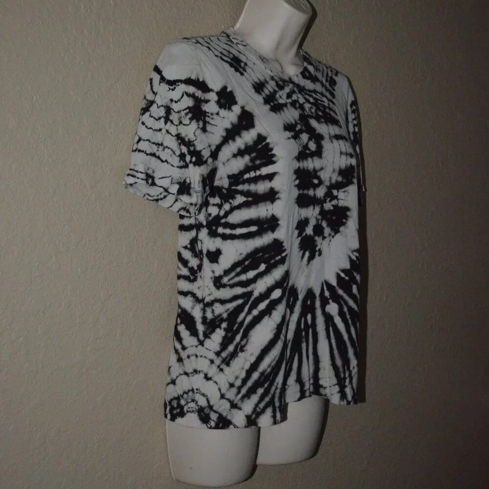 NWT $150 Raquel Allegra Black White Tie Dye Boy Tee T-Shirt - Picture 5 of 8